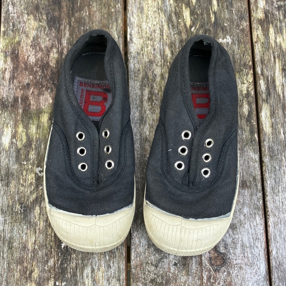 Bensimon Kids Black Canvas Sneakers
